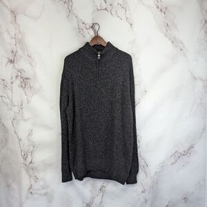 Giorgiolini Sweater Men Size XL Wool Cashmere Blend Brown Quarter Zip